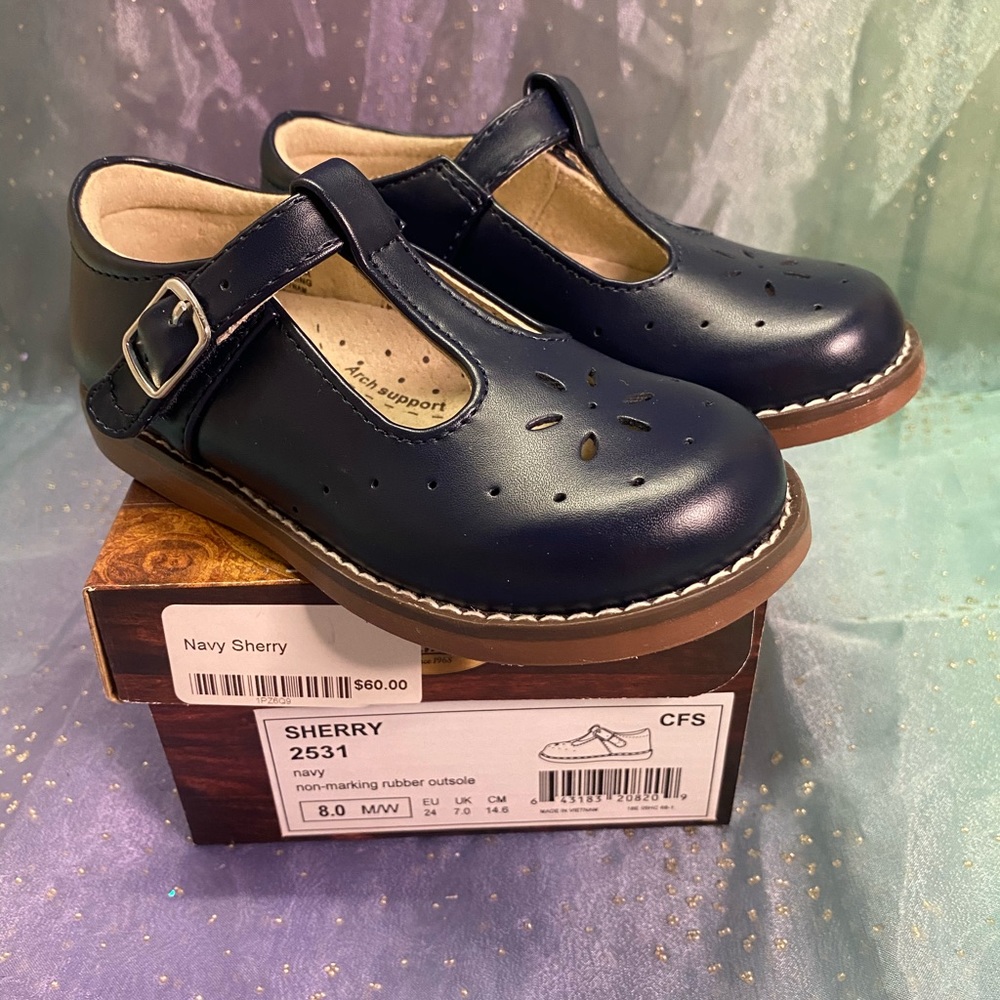 Footmates Sherry Navy Mary Janes